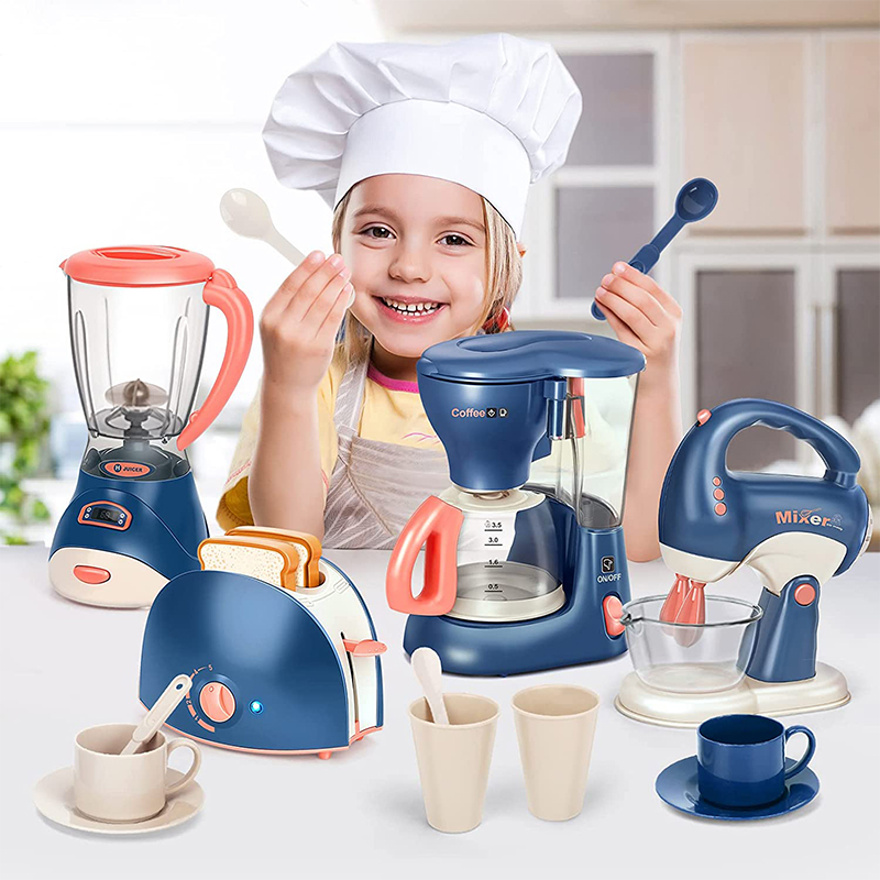 Kitchen Appliances For Gift - Mini-Haushaltsgeräte, Küchenspielzeug, Rollenspielset mit Kaffeemaschine, Mixer,