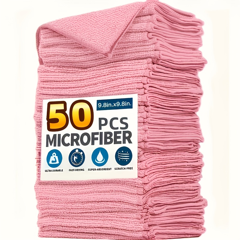 Kitchen Appliances Countertop - 1-50 Stück Hellrosa Mikrofaser-Küchentücher Superabsorbierend Weich